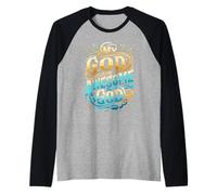 My God is an Awesome God Inspirational Christian Apparel Raglan Baseball Tee