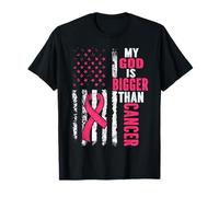 My God is Bigger Than Cancer Breast Cute Pink Ribbon Jesus T-Shirt