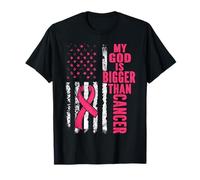 My God is Bigger Than Cancer Breast Cute Pink Ribbon Jesus T-Shirt