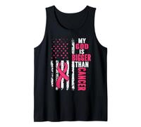 My God is Bigger Than Cancer Breast Cute Pink Ribbon Jesus Tank Top