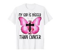 My God is Bigger Than Cancer Butterfly Breast Cancer Fighter T-Shirt