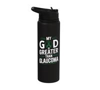 My God is Greater Than Glaucoma Awareness Stainless Steel Insulated Water Bottle