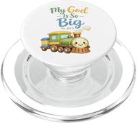 My God Is So Big Cute Train Illustration Funny Kids Design PopSockets PopGrip for MagSafe