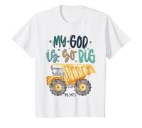 My God is So Big Kids Christian Toddler Excavator Truck T-Shirt