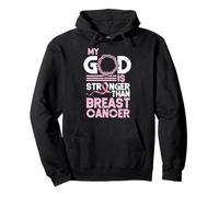 My God Is Stronger Than Breast Cancer Awareness Christian Pullover Hoodie