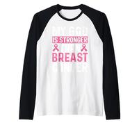 My God is Stronger Than Breast Cancer Raglan Baseball Tee