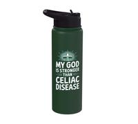 My God is Stronger Than Celiac Disease Stainless Steel Insulated Water Bottle