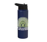 My God is Stronger Than Celiac Disease Stainless Steel Insulated Water Bottle