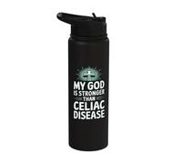 My God is Stronger Than Celiac Disease Stainless Steel Insulated Water Bottle