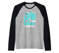 My God is Stronger Than Cervical Cancer Raglan Baseball Tee
