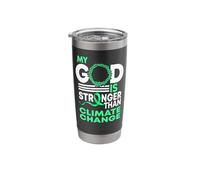 My God is Stronger Than Climate Change Awareness Ribbon Stainless Steel Insulated Tumbler
