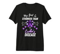 My, God, is Stronger Than Crohns Disease Warrior Awareness Premium T-Shirt