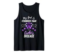 My, God, is Stronger Than Crohns Disease Warrior Awareness Tank Top