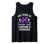 My, God, is Stronger Than Crohns Disease Warrior Awareness Tank Top
