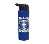 My God is Stronger Than Fibromyalgia Stainless Steel Insulated Water Bottle