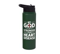 My God is Stronger Than Heart Disease Stainless Steel Insulated Water Bottle