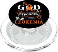 My God Is Stronger Than Leukemia Awareness Heart PopSockets PopGrip for MagSafe