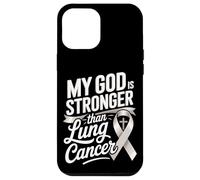 My God Is Stronger Than Lung Cancer Awareness Faith Case for iPhone 12 Pro Max