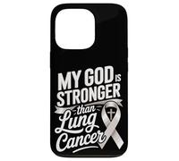 My God Is Stronger Than Lung Cancer Awareness Faith Case for iPhone 13 Pro