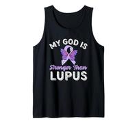 My, God,is Stronger Than Lupus Awareness Ribbon Purple Faith Tank Top
