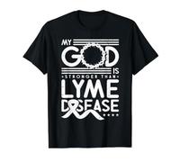 My God is Stronger Than Lyme Disease Value Graphic T-Shirt, Men, Black, XL