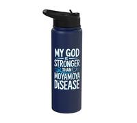 My God is Stronger Than Moyamoya Disease Stainless Steel Insulated Water Bottle