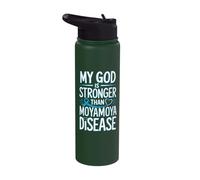 My God is Stronger Than Moyamoya Disease Stainless Steel Insulated Water Bottle