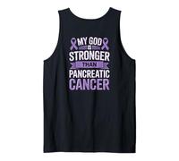 My God is Stronger Than Pancreatic Cancer Awareness Tank Top
