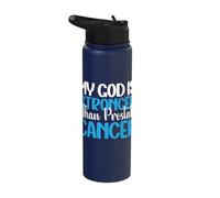 My God is Stronger Than Prostate Cancer Stainless Steel Insulated Water Bottle