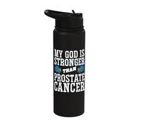 My God is Stronger Than Prostate Cancer Stainless Steel Insulated Water Bottle
