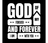 My God is with You Always and Forever Inspirational Quotes Bible Verses Christian Fine Carving Stickers 67.2x73.9cm Do not Damage The Wall Surface White