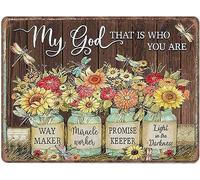 My God That Is Who You Are Wall Art Way Maker Miracle Worker Promise Keeper Motivational Inspirational Flowers Novelty Metal Tin Sign Plaque Bar Pub Retro Decor 8"x12"