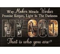 My God - Way Maker Miracle Worker Promise Keeper Light in The Darkness 300 Piece Wood Puzzle For Adults Jigsaw Puzzles Educational Challenge DIY Game Home Wall Art Decoration