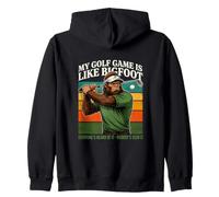 My Golf Game Is Like Sasquatch Retro Golf Joke Zip Hoodie
