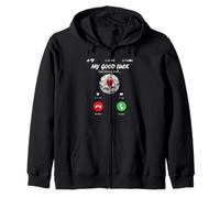 My Good Luck is Calling Funny Good Luck Meme Zip Hoodie