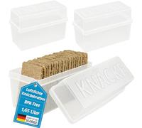 My-goodbuy24 Crispbread Box Crispbread Box with Lid - Bread Box - Airtight - Storage Box - Transparent/White (2 Pieces - White)