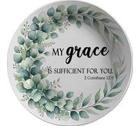 My Grace Is Sufficient For You Christian Decorative Plate for Wall Hanging | Bible Verse Wall Sign, Religious Home Decoration, Thanksgiving Christmas Decor, Housewarming Gift, 27x27 cm Round Plate