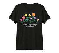 My Grace is Sufficient for You Colorful Floral Christian Premium T-Shirt