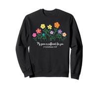 My Grace Is Sufficient for You Colorful Floral Christian Sweatshirt