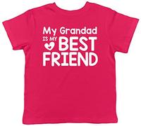 My Grandad is My Best Friend Cute Childrens Kids Short Sleeve T-Shirt Pink