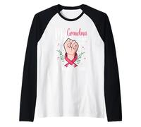 My Grandma is Stronger Than Breast Cancer Awareness Raglan Baseball Tee