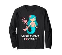 My Grandma Loves Me Cute Mermaid Sea Hearts Long Sleeve T-Shirt