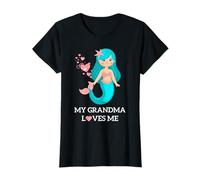 My Grandma Loves Me Cute Mermaid Sea Hearts T-Shirt