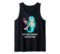 My Grandma Loves Me Cute Mermaid Sea Hearts Tank Top
