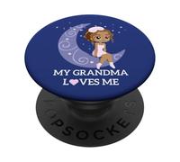 My Grandma Loves Me Cute Moon Sleepy Girl Graphic PopSockets Adhesive PopGrip