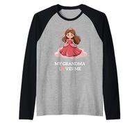 My Grandma Loves Me Cute Princess Cloud Hearts Graphic Raglan Baseball Tee