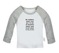 My Grandma's Crazy and I'm Not Afraid to Tell On You Funny T Shirt, Infant Baby T-Shirts, Newborn Tops, 0-24 Months Toddler Graphic Tees Shirts