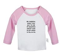 My Grandma's Crazy and I'm Not Afraid to Tell On You Funny T Shirt, Infant Baby T-Shirts, Newborn Tops, 0-24 Months Toddler Graphic Tees Shirts