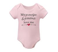 My Grandpa Grandma Loves Me Baby Clothes Infant Outfits Grandparents Present Newborn Bodysuits Light Pink-style 18months