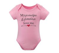 My Grandpa Grandma Loves Me Baby Clothes Infant Outfits Grandparents Present Newborn Bodysuits Pink-style 18months